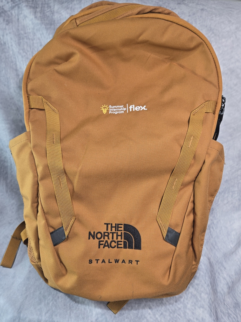 The North Face Stalwart Backpack in the Timber Tan colorway (Model NF0A52S6),